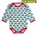 loud + proud - Bio Baby Body langarm mit Schnecken-Druck