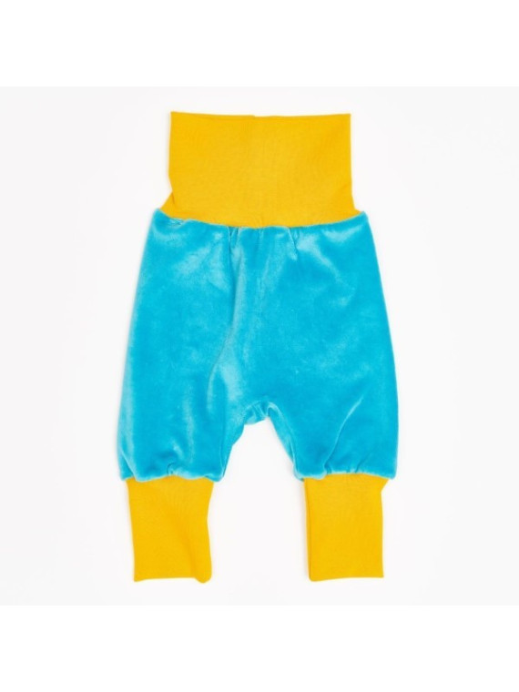 Cheeky Apple - Bio Kinder Wende Jerseyhose, blau und Blumen-Allover