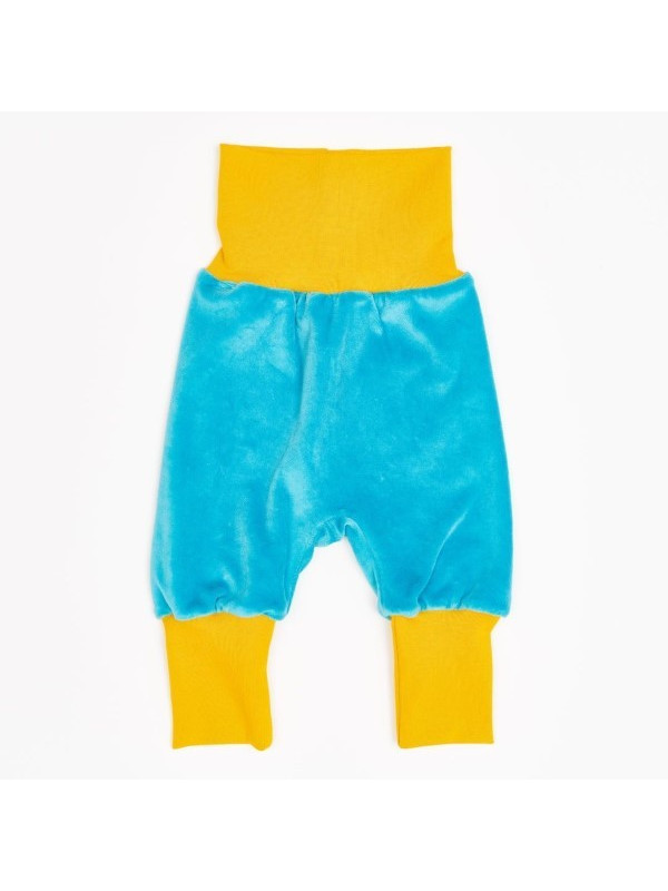 Cheeky Apple - Bio Kinder Wende Jerseyhose, blau und Blumen-Allover
