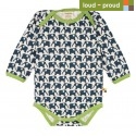 loud + proud - Bio Baby Body langarm mit Elefanten-Druck
