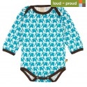 loud + proud - Bio Baby Body langarm mit Elefanten-Druck