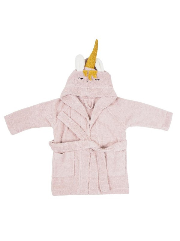 Kikadu - Bio Kinder Bademantel Einhorn