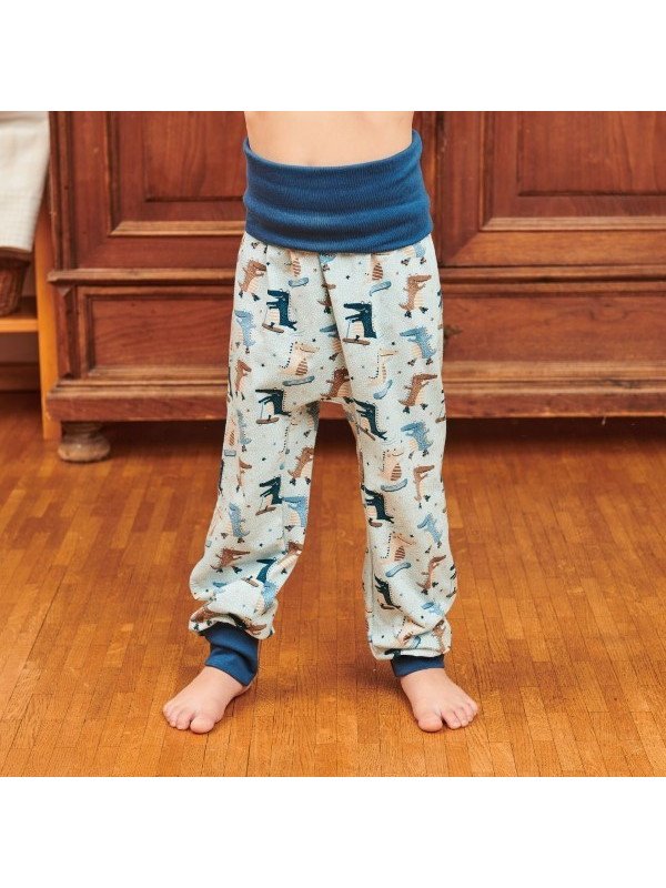 Cheeky Apple - Bio Kinder Jerseyhose mit Krokodil-Allover