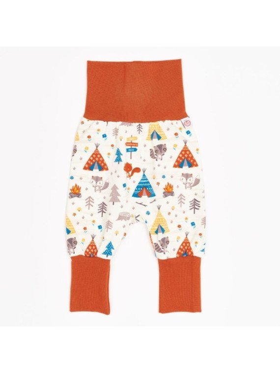 Cheeky Apple - Bio Kinder Jerseyhose mit Abenteuercamp-Allover