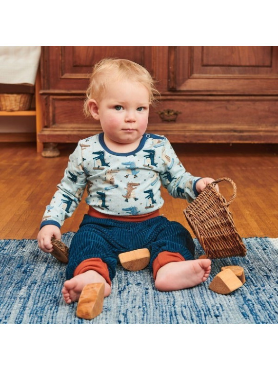 Cheeky Apple - Bio Baby Langarmshirt mit Krokodil-Allover