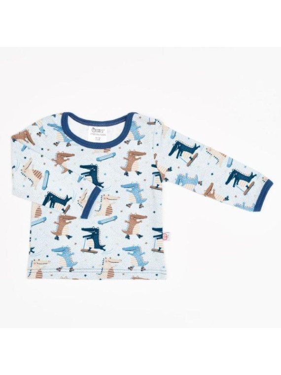 Cheeky Apple - Bio Baby Langarmshirt mit Krokodil-Allover