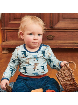 Cheeky Apple - Bio Baby Langarmshirt mit Krokodil-Allover