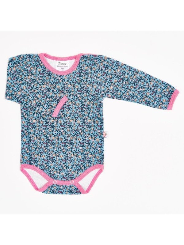 Cheeky Apple - Bio Baby Body langarm mit Blumen-Allover