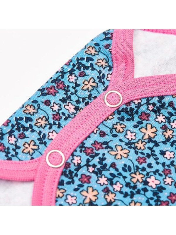 Cheeky Apple - Bio Baby Body langarm mit Blumen-Allover