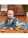 Cheeky Apple - Bio Baby Body langarm mit Streifen, blau