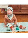 Cheeky Apple - Bio Baby Body langarm mit Streifen, caramel