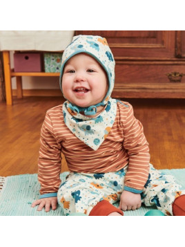 Cheeky Apple - Bio Baby Body langarm mit Streifen, caramel