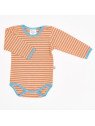 Cheeky Apple - Bio Baby Body langarm mit Streifen, caramel