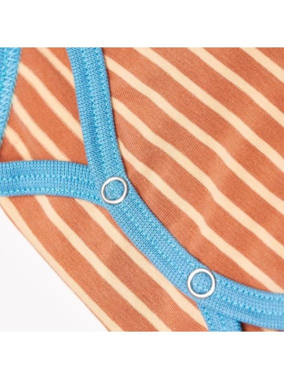 Cheeky Apple - Bio Baby Body langarm mit Streifen, caramel