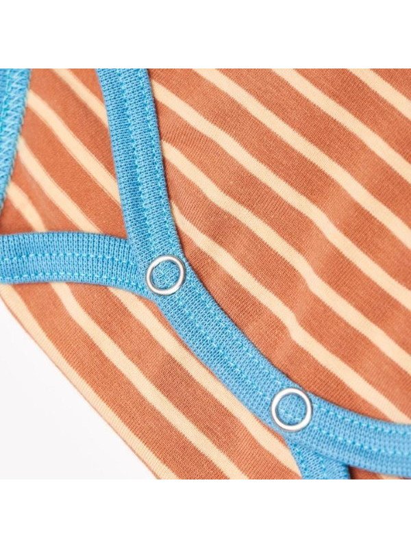 Cheeky Apple - Bio Baby Body langarm mit Streifen, caramel