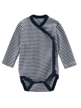 LIVING CRAFTS - Bio Baby Wickelbody gestreift, blau