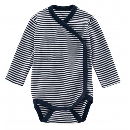 LIVING CRAFTS - Bio Baby Wickelbody gestreift, blau