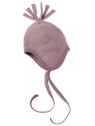 ENGEL - Bio Baby Fleece Mütze mit Puschel, Wolle, rosenholz