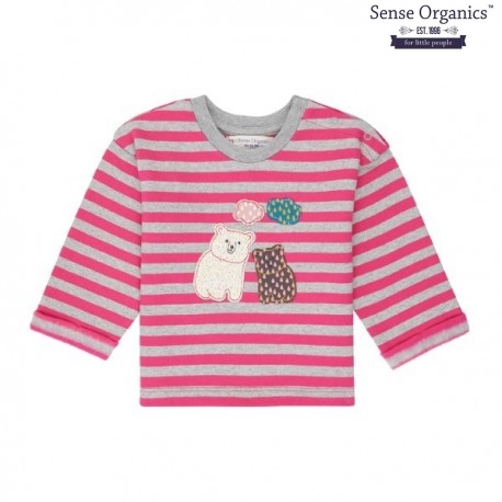 Sense Organics - Bio Baby Sweatshirt "Nolani" mit Eisbären-Applikation und Streifen