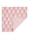 Sense Organics - Bio Baby Wende Tuch "Bib Retro" mit Husky-Allover und Streifen, rosa