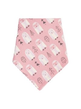 Sense Organics - Bio Baby Wende Tuch "Bib Retro" mit Husky-Allover und Streifen, rosa
