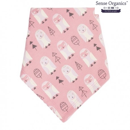 Sense Organics - Bio Baby Wende Tuch "Bib Retro" mit Husky-Allover und Streifen, rosa