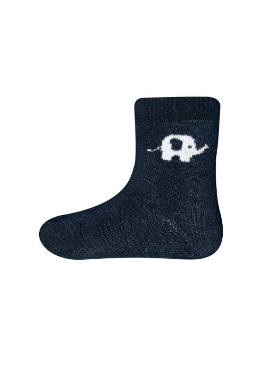 Ewers - Bio Baby Thermo Socken Doppelpack mit Elefanten-Motiv, marine