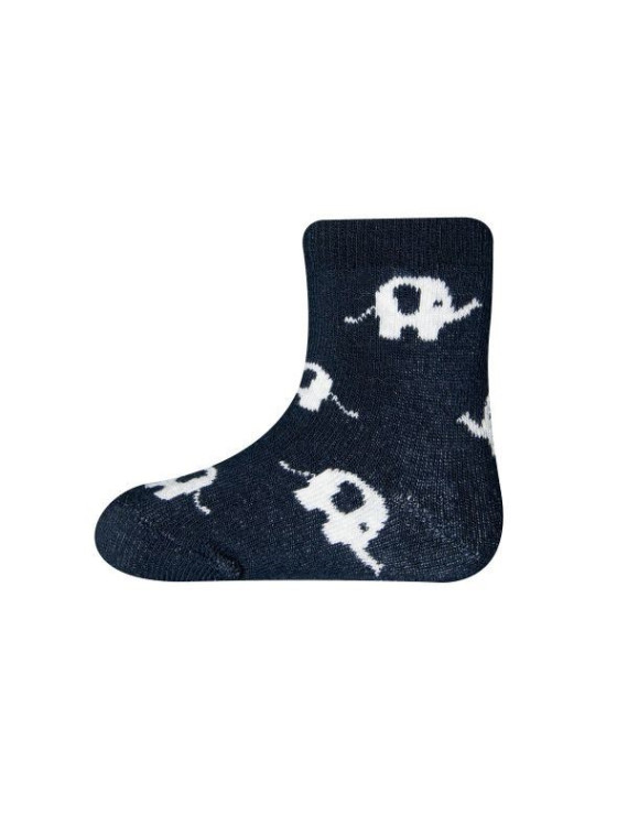 Ewers - Bio Baby Thermo Socken Doppelpack mit Elefanten-Motiv, marine