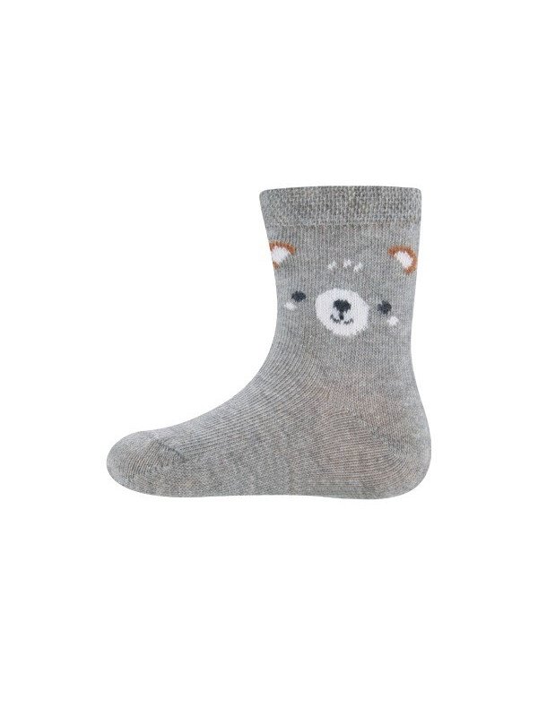 Ewers - Bio Baby Socken Doppelpack mit Bären- und Sternen-Motiv, grau
