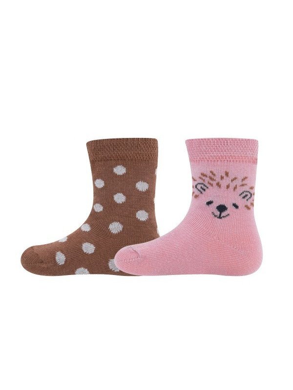 Ewers - Bio Baby Socken Doppelpack mit Igel-Motiv und Punkten