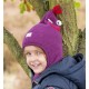 PICKAPOOH - Bio Kinder Fleece Mütze "Max" mit Zipfel, Wolle, dahlie