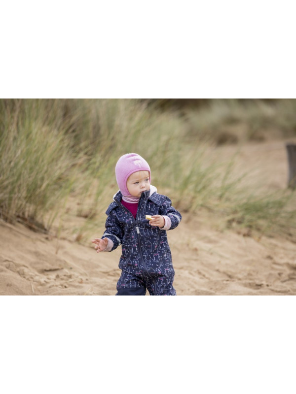 PICKAPOOH - Bio Kinder Fleece Mütze "Schlüpfli", Wolle, malve