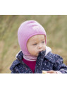 PICKAPOOH - Bio Kinder Fleece Mütze "Schlüpfli", Wolle, malve