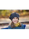 PICKAPOOH - Bio Kinder Fleece Basken Mütze "Britt", Wolle, anthrazit
