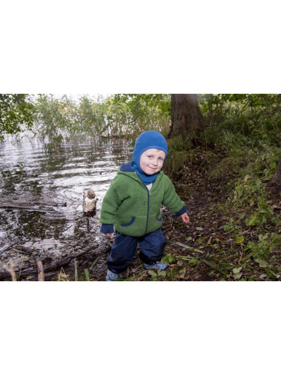 PICKAPOOH - Bio Baby Strick Mütze "Moin", Wolle/Seide , ocean