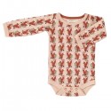 Pigeon - Bio Baby Body mit Fuchs-Allover, rosa