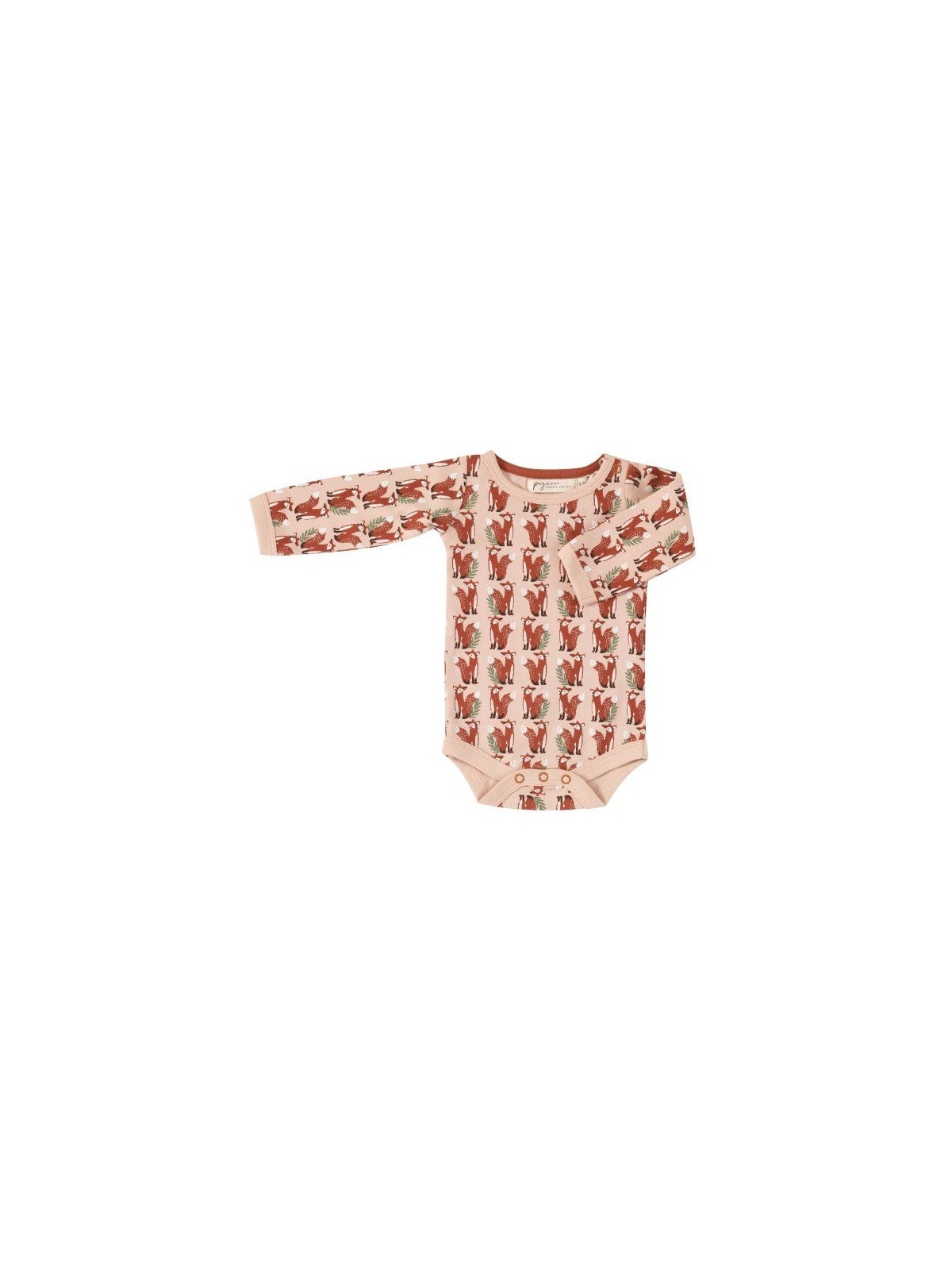 Pigeon - Bio Baby Body mit Fuchs-Allover, rosa