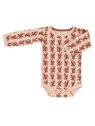 Pigeon - Bio Baby Body mit Fuchs-Allover, rosa
