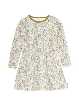 Fred`s World by Green Cotton - Bio Kinder Sweatkleid mit Blumen-Allover, creme