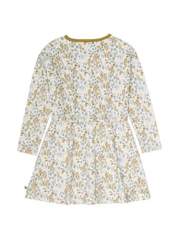 Fred`s World by Green Cotton - Bio Kinder Sweatkleid mit Blumen-Allover, creme