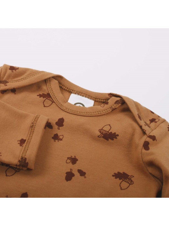 Müsli by Green Cotton - Bio Baby Body langarm, nuss